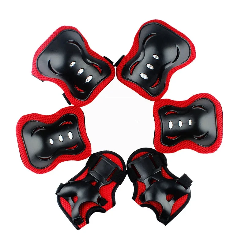 6pcs/set Children Outdoor Sports Protective Gear Knee Elbow Pads Riding Wrist Guards Roller Skating Kids Safety Protection