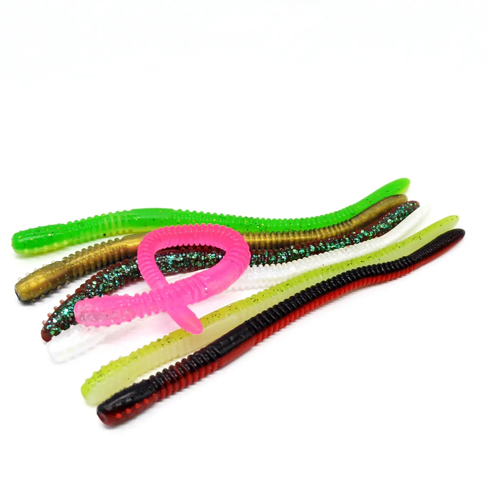 Angelköder Simulation Regenwurm Weichköder 10cm 3,6g Nudelwurm PVC Künstliche Köder Set 10 Stück ANGEBOT – Detail 6