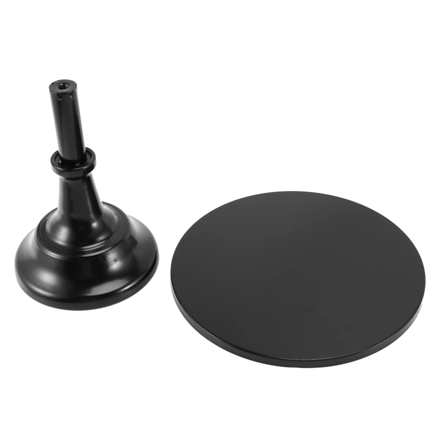 حامل كعكة مستدير من الحديد مقاس 12 بوصة، حامل حلوى بقاعدة، حفل زفاف وأعياد الميلاد - أسود