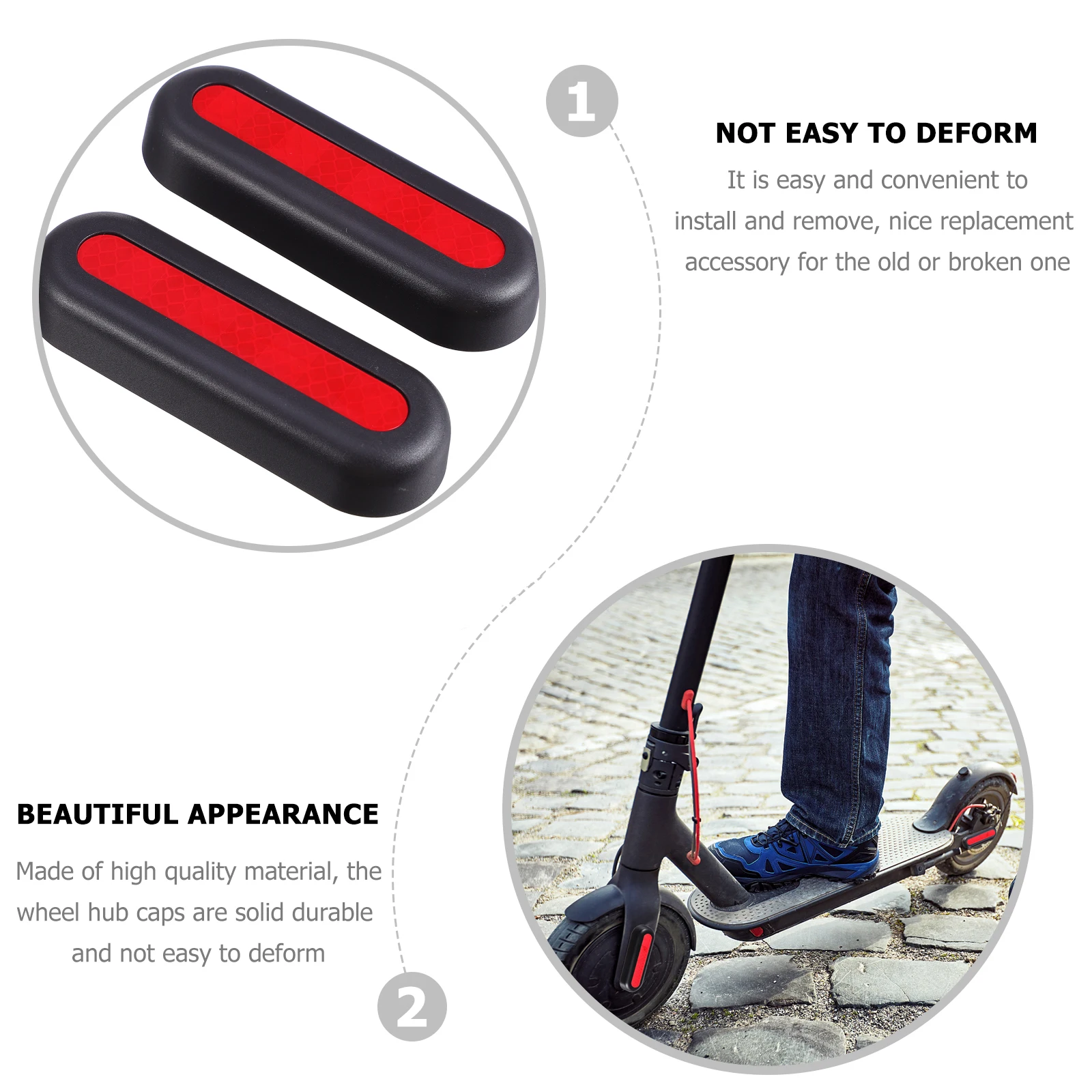 Electric Scooter Protective Cover Hubs Caps Reflective Stickers for Night Safety Decoration Easy Installation Mi 9 Max