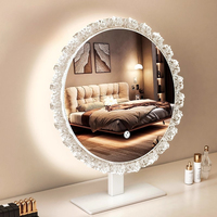 Rotatable Led Makeup Mirror With Lamp Desktop Vanity Mirror Desktop Decorative Mirrors Home Decor Room Decoration Wall Mirrors