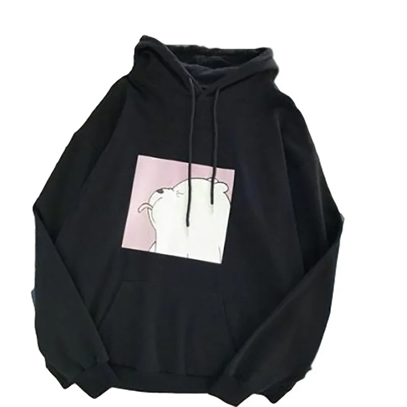 2026 Neuer Stil Kleine Weiße Bären Hoodies Damen Ulzzang Korea Frauen Pullover Grafik Streetwear – Detail 6