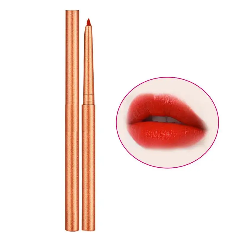 6 Kleuren Lip Potloden Bruine Matte Lipliners Potlood Hydraterende Intrekbare Lip Potloden Met Ingebouwde Puntenslijper Lipliner Make-Up