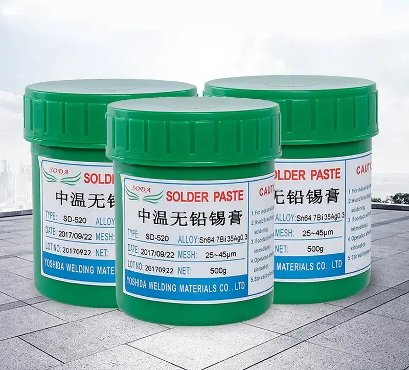 HOT Sal Medium temperature lead-free solder paste-SMT BGA solder paste Sn64.7Bi35Ag0.3 500g/200g