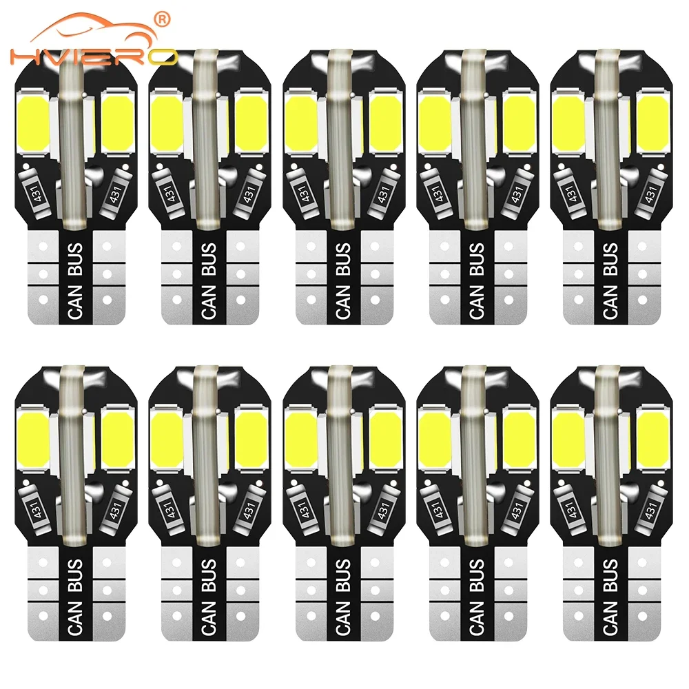 

10Pcs T10 5730 8SMD LED Car Interior Reading Dome Reverse Parking Bulb Canbus License Plate Lamps Signal Brake Strobe Led Light