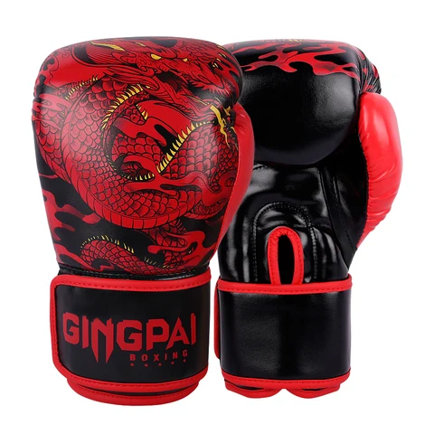 Профессиональные боксерские перчатки GINGPAI SPORT 10/12/14 унций