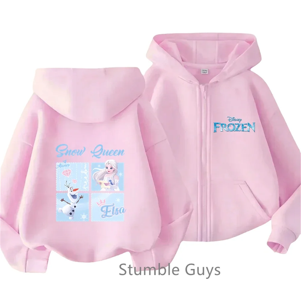 Frozen Elsa Zipper Hoodies Boys Clothes Girls Casual Teen Long Sleeves Anime Fashion Kids Sweatshirt Cartoon Pokemoned Clothing