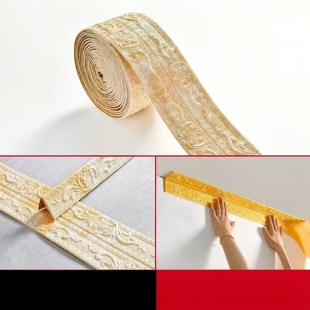Self Adhesive PVC Trim Tape For Wall Furniture Border Modern Style Home Decoration Wallpaper Edge Lining Protection