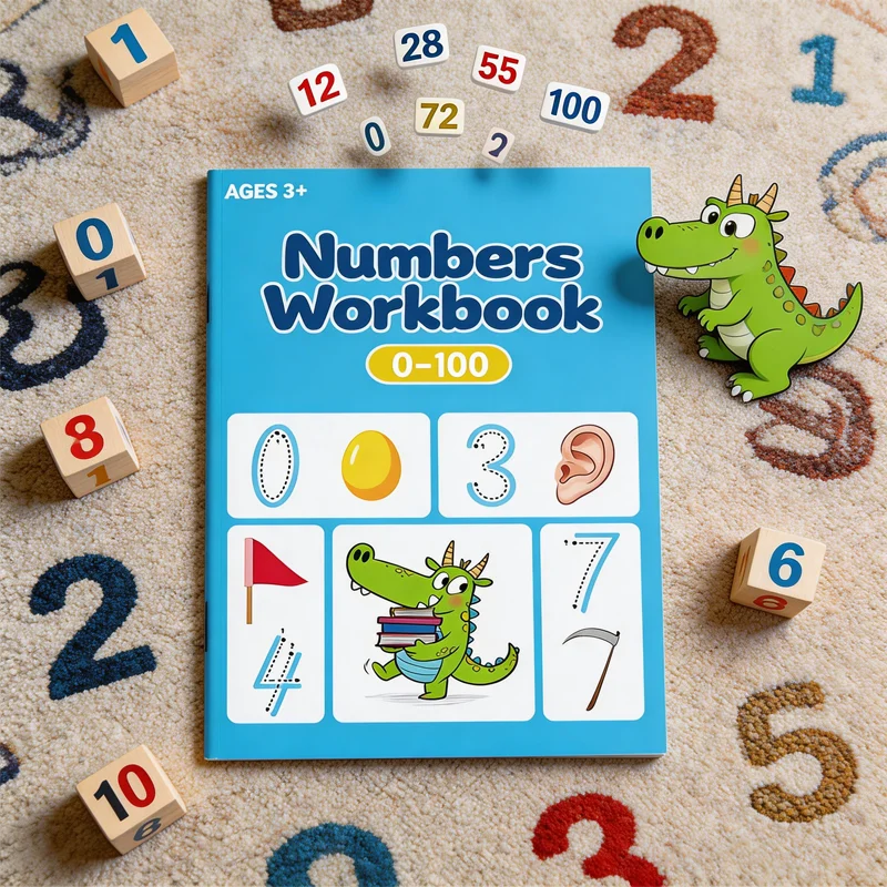 Practice Copybook, Children's Enlightenment Exercise Book, Writing Aid Book Digital 0-100 Writing Practice, Pen Control Training