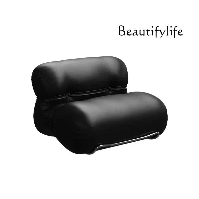 

Bauhaus style black single sofa minimalist Nordic wabi sabi medieval designer light luxury leisure chair