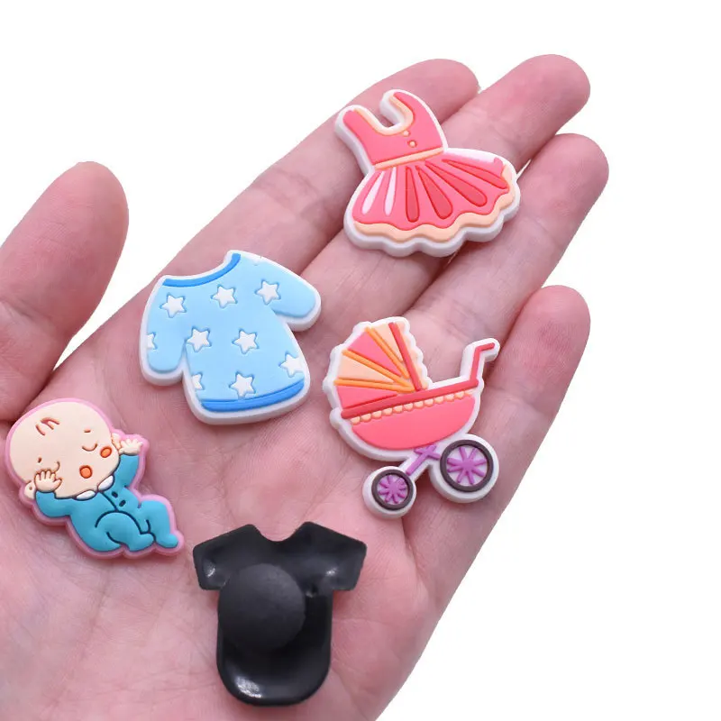 Cute Pacifier Baby Style Clog Charms Soft PVC Detachable Shoe Buttons Sweet Infant Themed Waterproof DIY Shoe Decor Accessories