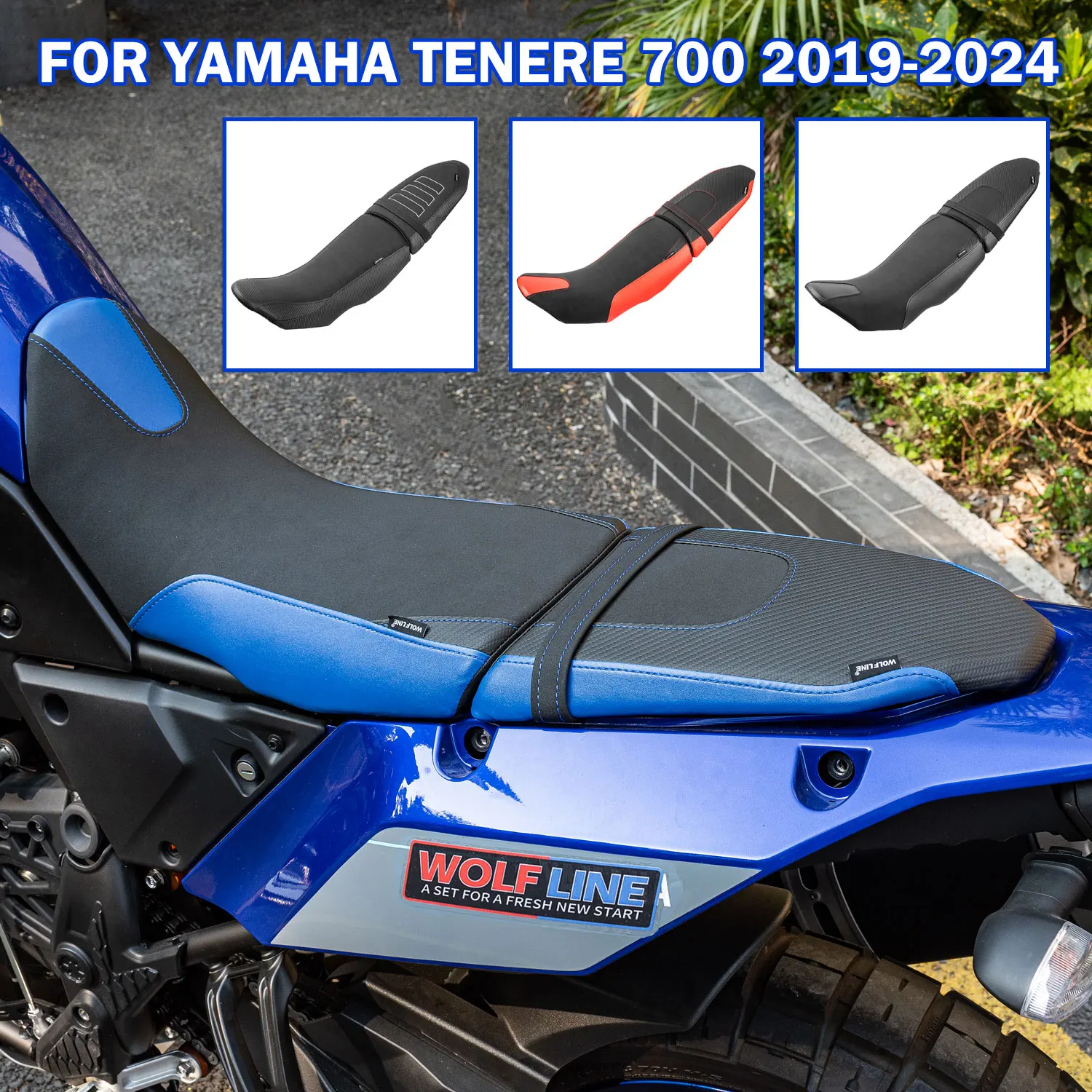 

Для YAMAHA Tenere 700 2019-2024 комплект переднего и заднего сиденья, подушка для сидения, мотоциклетное седло для пассажирского водителя, сиденья