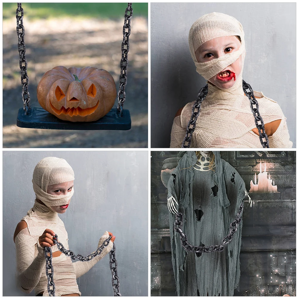 

Show Simulated Iron Chain Props Mask Decorate Chains for Halloween Office Cosplay