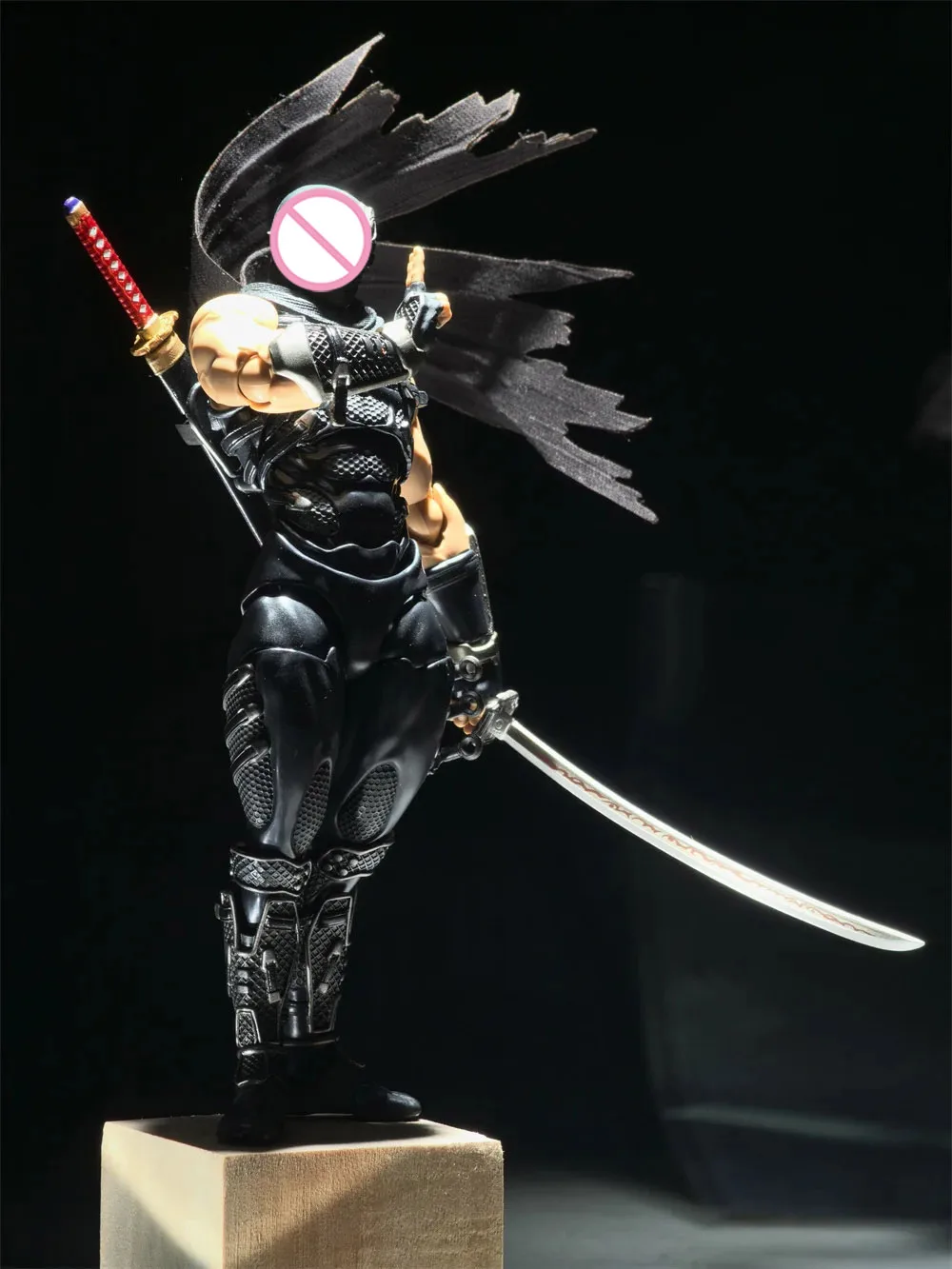 Handmade 1/12 Scale Japanese Ninja Game Characters Mini Black Scarf Accessories For SHF Action Figures Body Model - view 2