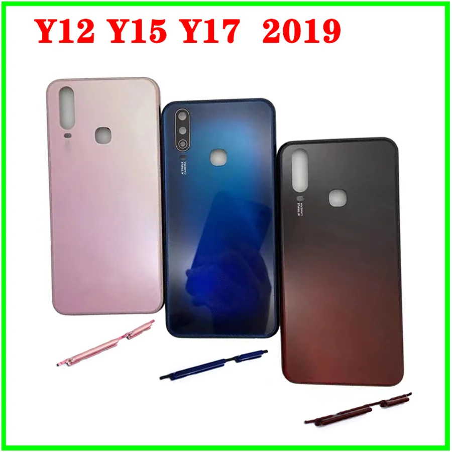 In Stock For VIVO Y12 Y15 Y17 2019 Middle Frame Back Battery Cover Door Housing case With Out Button Camera Lens