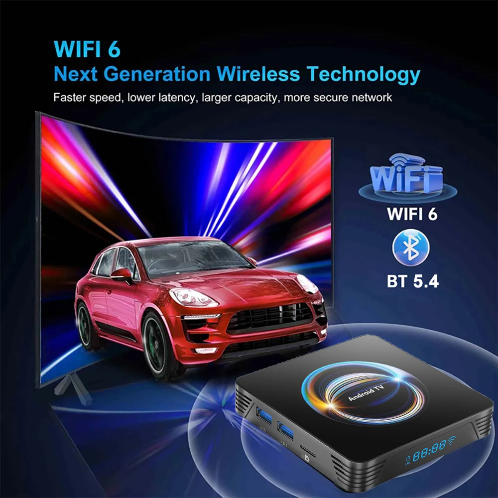 X66 TV Box Android14 RK3528 128GB 2.4G&5G Wifi6 8K BT5.4 Netflix YouTube Streaming Media Player Set Top Box Smart فك التشفير والتشغيل