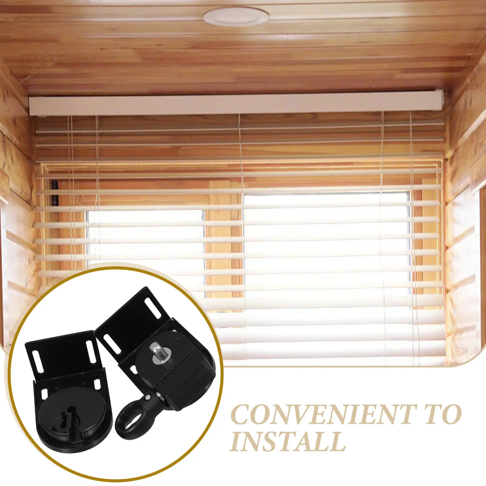 Heavy Duty Black Outdoor Roller Blind Support Bracket Wind Resistant Curtain Head for Exterior Roller Shades Patio Sunshade