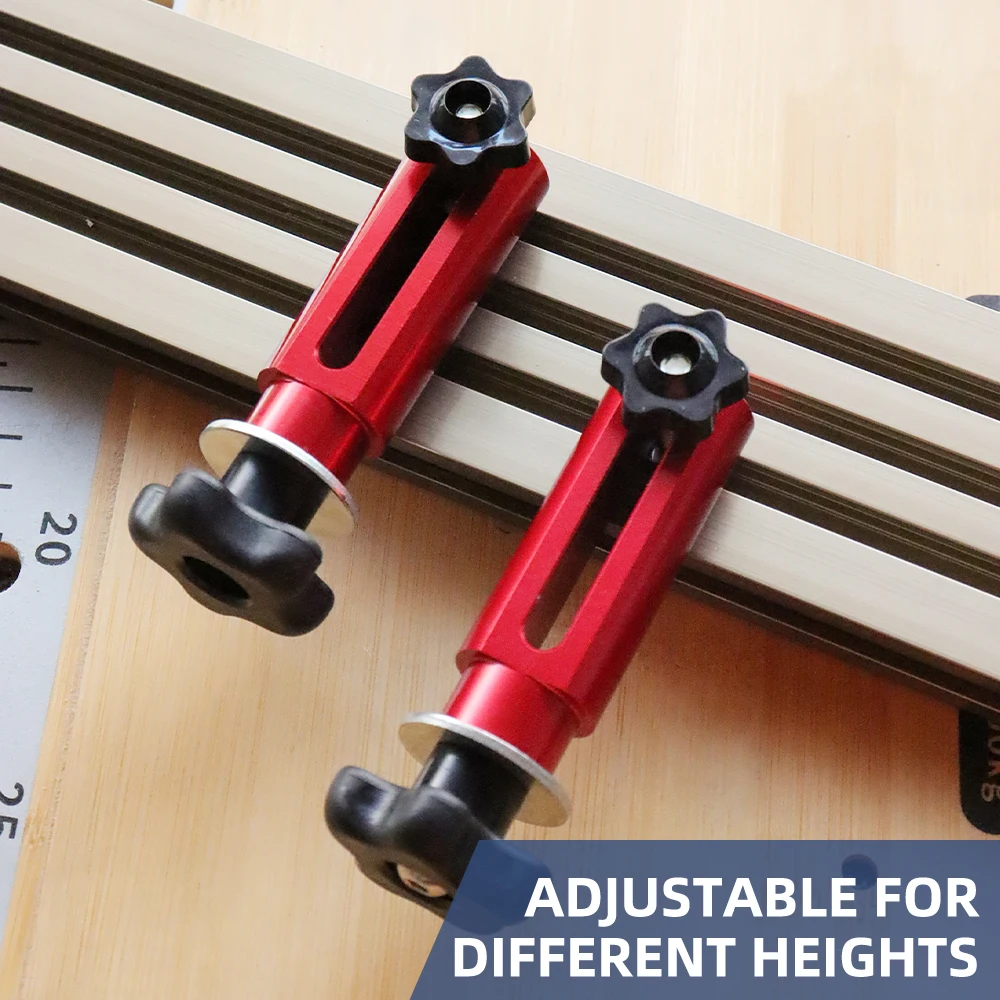 ENJOYWOOD 2PCS MFT Fence Dogs 19mm/20mm Desktop Dog Hole T-Track Hold Down Clamp Woodworking DIY Workbench Dog Hole Brackets
