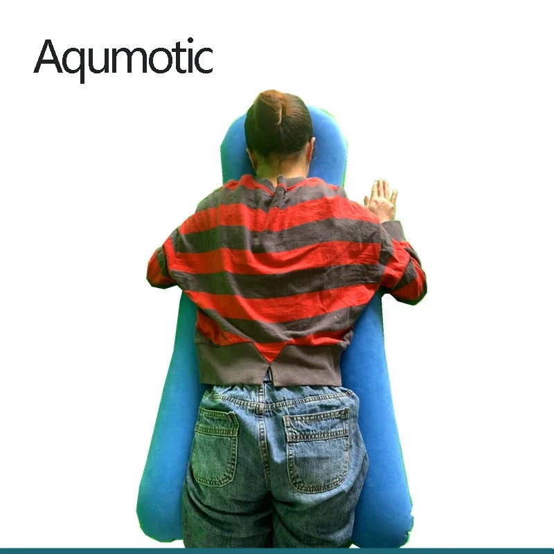 Aqumotic Large Prone Pillow After Surgery about 90*60cm Blue Physiotherapy Correct Breathable Pillows Comfortable U Inflatable