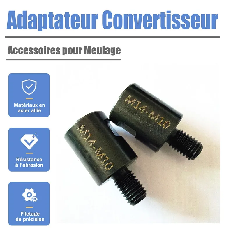 2Pcs M14 to M10 Adapter M14 Female to M10 Male Thread Converter for Angle Grinder Polisher Drill Hole Opener Extension Rod