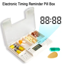 Reminder Medicine Boxes 4 Grid Pill Box Medicine Storage Boxes Electronic Timing Alarm Pills Organizer Pill Drug Container