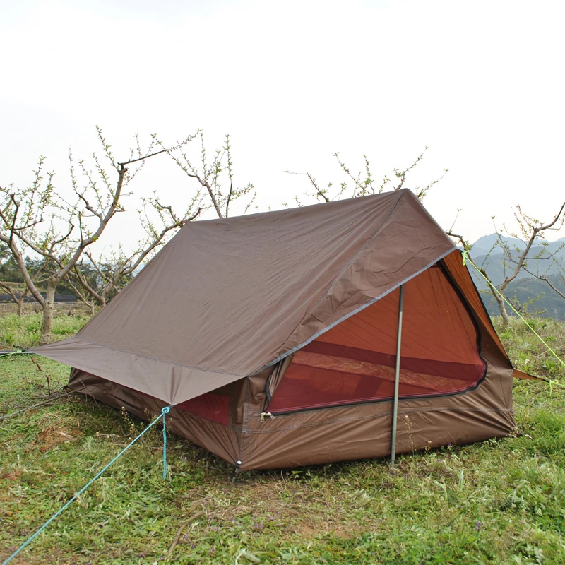 Without Poles Ultra-light Portable 2persons Single Layer A-shaped Ridge Tent Waterproof Anti-wind Moisquito 4seasons Outdoor