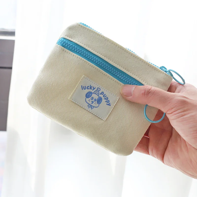 Double Layer Coin Purse Card Holder Earphone Key Lipsti Miscellaneous Items Bank Card Wallet Square ape Canvas Material