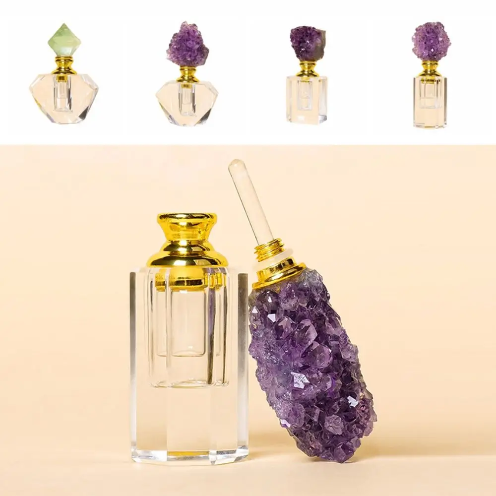 Kreatywna kryształowa butelka, pusta, wielokrotnego użytku, do dyfuzora olejków eterycznych, kryształowa butelka z zakraplaczem na olejki o pojemności 3 ml.