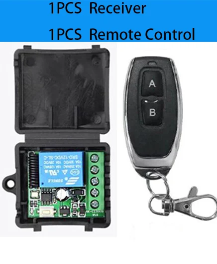 Modul Penerima Relay 1CH 10A DC 12V dan Pengontrol Kunci Elektronik RF Transmitter dengan Remote Kontrol Nirkabel Universal 433 Mhz