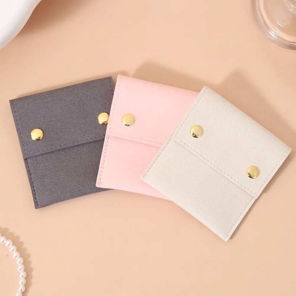 Microfiber Velvet Mini Jewelry Display Bag Small Container Necklace Ring Packing Bag Foldable Solid Color Earrings Organizer