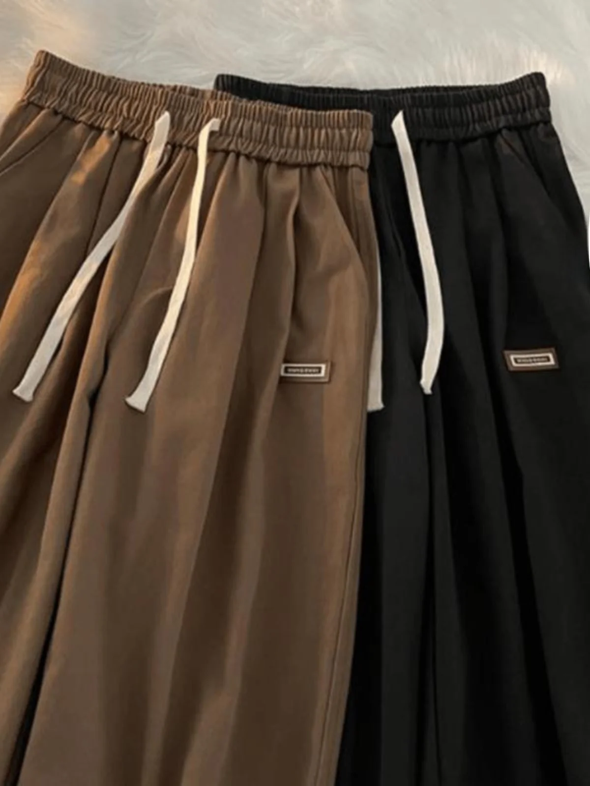 

American Retro Men's Loose Fit Spor Casual Pants Autumn Winter Trendy Brand Versatile Long Trousers Straight Leg Jeans