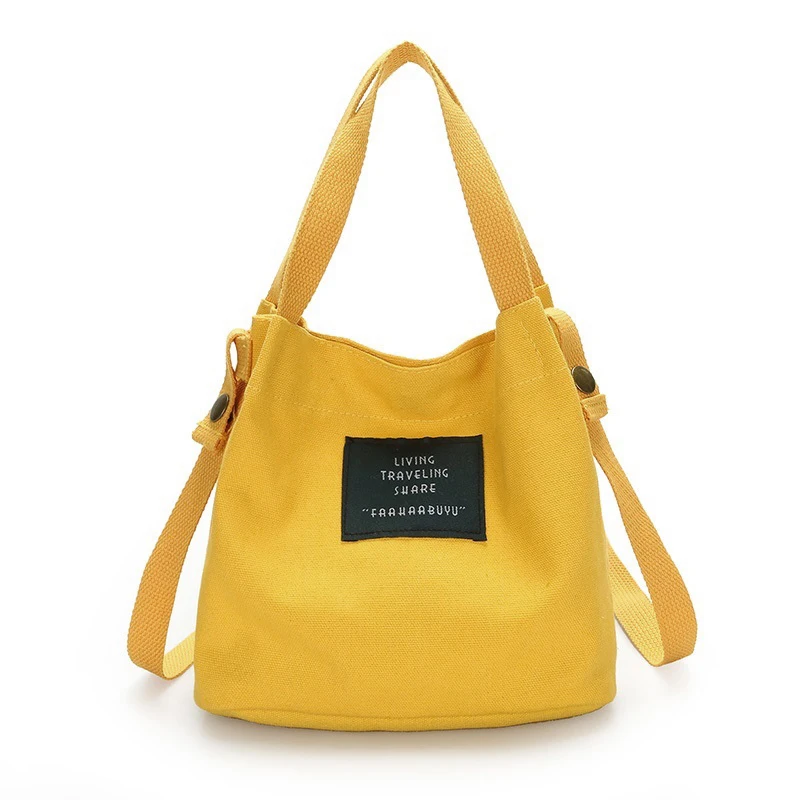 Modna damska płócienna torebka na ramię Tote Purse Cute Travel Bucket Bag Yellow