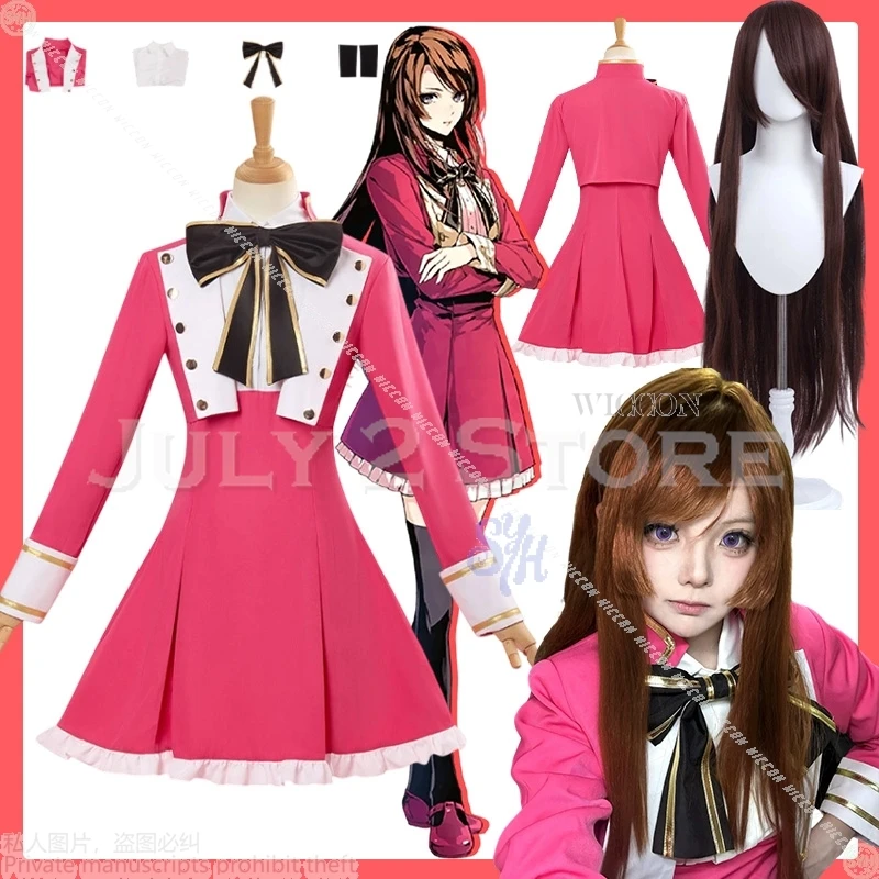 

Halloween Costume Heroine Hibari Toujou Cosplay Anime Game Variable Baricade Costume Kawaii Jk Hot Pink Dress Love Cute Lolit