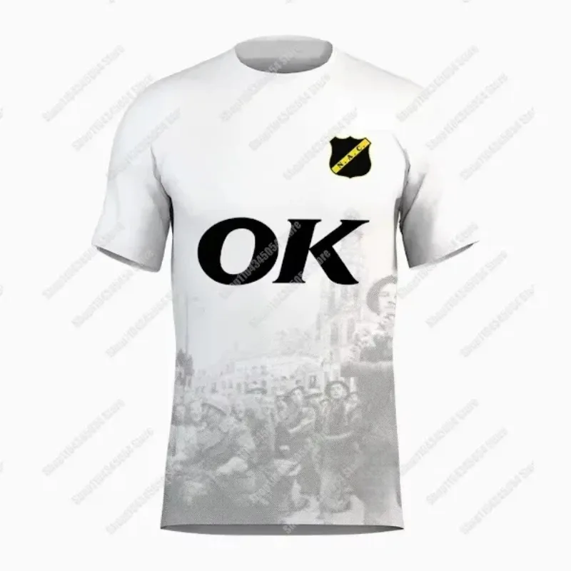 قميص Voetbalshirt Voor Heren En Dames NAC Breda Tshirt Met Korte Mouwen Ok Print Ronde Hals Los Ademend Trainings-تي شيرت #2
