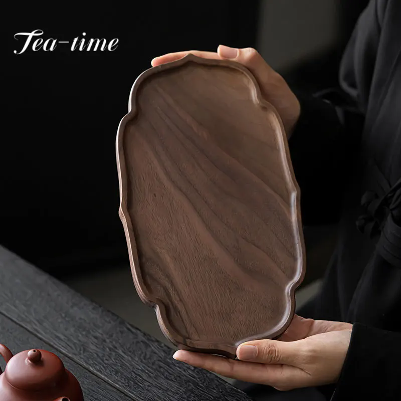 

High End Black Walnut Wood Dry Brew Table Tea Tray Pot Bearing Holder Ancient Dry Soaking Table Pot Base Chinese Tea Ornaments