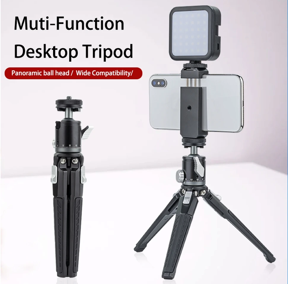 

Mini Tabletop Tripod Portable Pocket Travel Tripod with 1/4'' Screw,Height Adjustable Desktop Gimbal Tripod Stand for DSLR