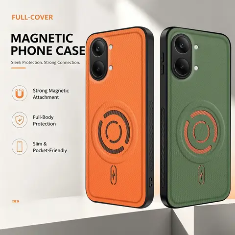 Luxury Magnetic Woven Fabric Phone Case For Xiaomi Poco X8 Pro Max Redmi Turbo 5 Max 4 Pro Anti-Fingerprint Matte Cover