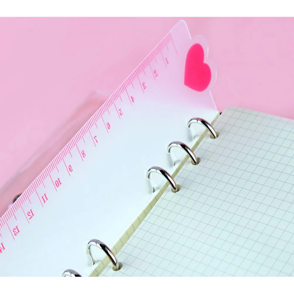 Plastics Loose Leaf Hand Ledger Ruler Clear Scale Soft Bookmark Ruler Frosted Texture Wear Resistant Measuring Ruler Student