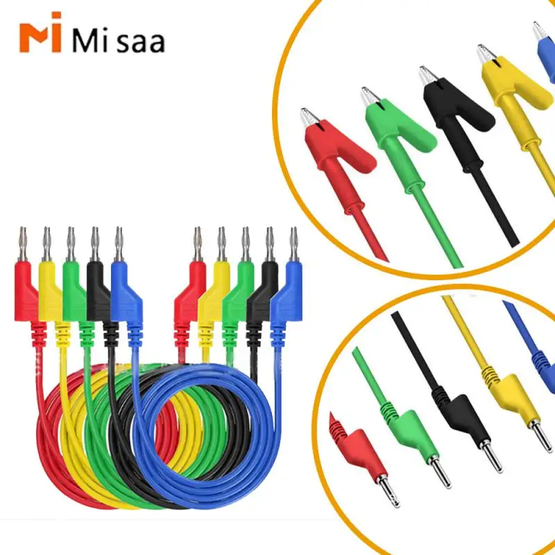 Dupont Silicone Jumper Cable Male/Female To Stackable Banana Plug 1M Stackable Dual 4mm Banana Plug To Banana Plug Strip Wire