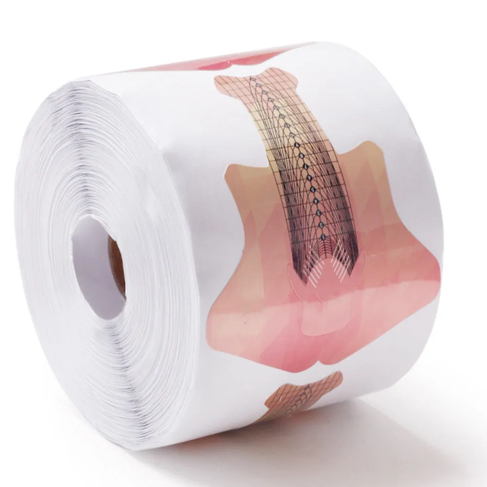 

Рулон самоклеящихся форм для наращивания ногтей акрилом и УФ-гелем, профессиональный шаблон для нейл-арта, наклейка-руководство, инструмент для маникюра своими руками