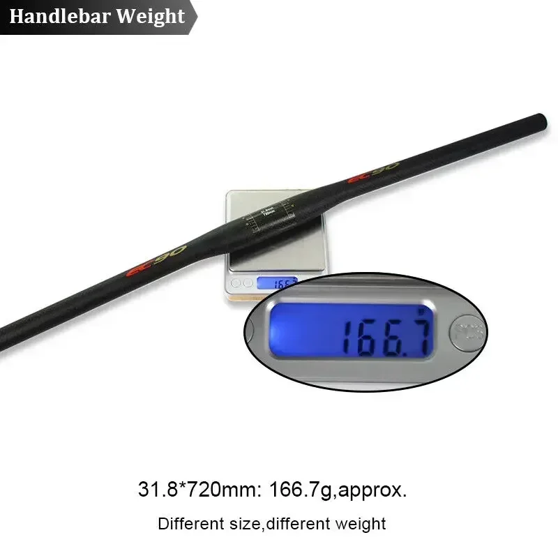 EC90 Ultralight MTB Bicycle Carbon Handlebar 25.4/31.8mm Riser/Flat Bar 660/680/700/720/740/760mm BMX Mountain Bike Handle Bar
