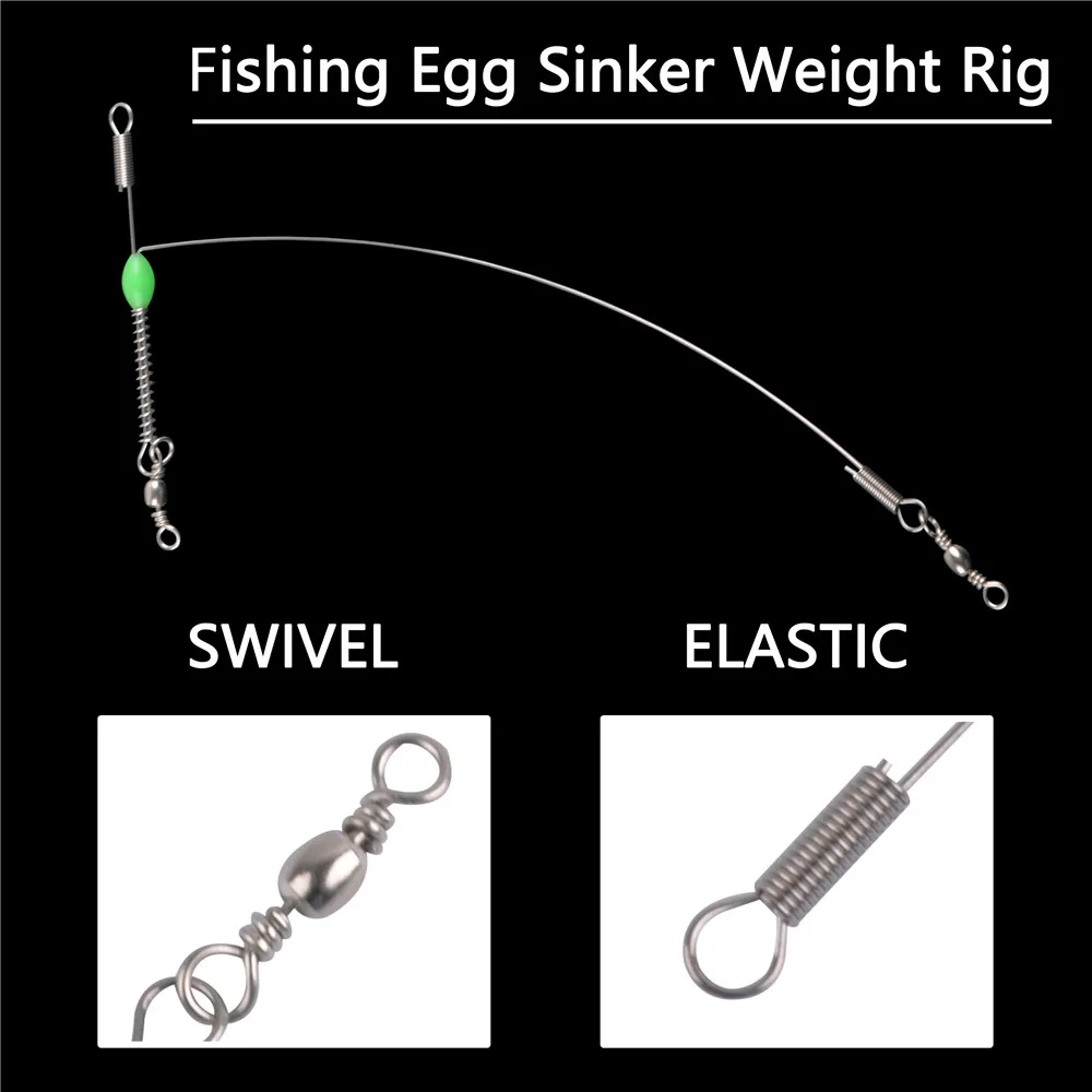 10PCS Fishing leader Line with Fluorescent beads Balance 3 Way Steel wire Leader Cross Line Jig Surf fishing rig Saltwater Tool