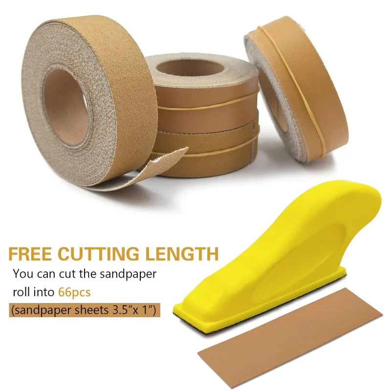 QYQRQF Hand Sander Kit Assorted Micro 150 240 320 400 Grits Hoop Loop Sandpaper with 2pcs Detail for DIY Crafts Wood Polishing