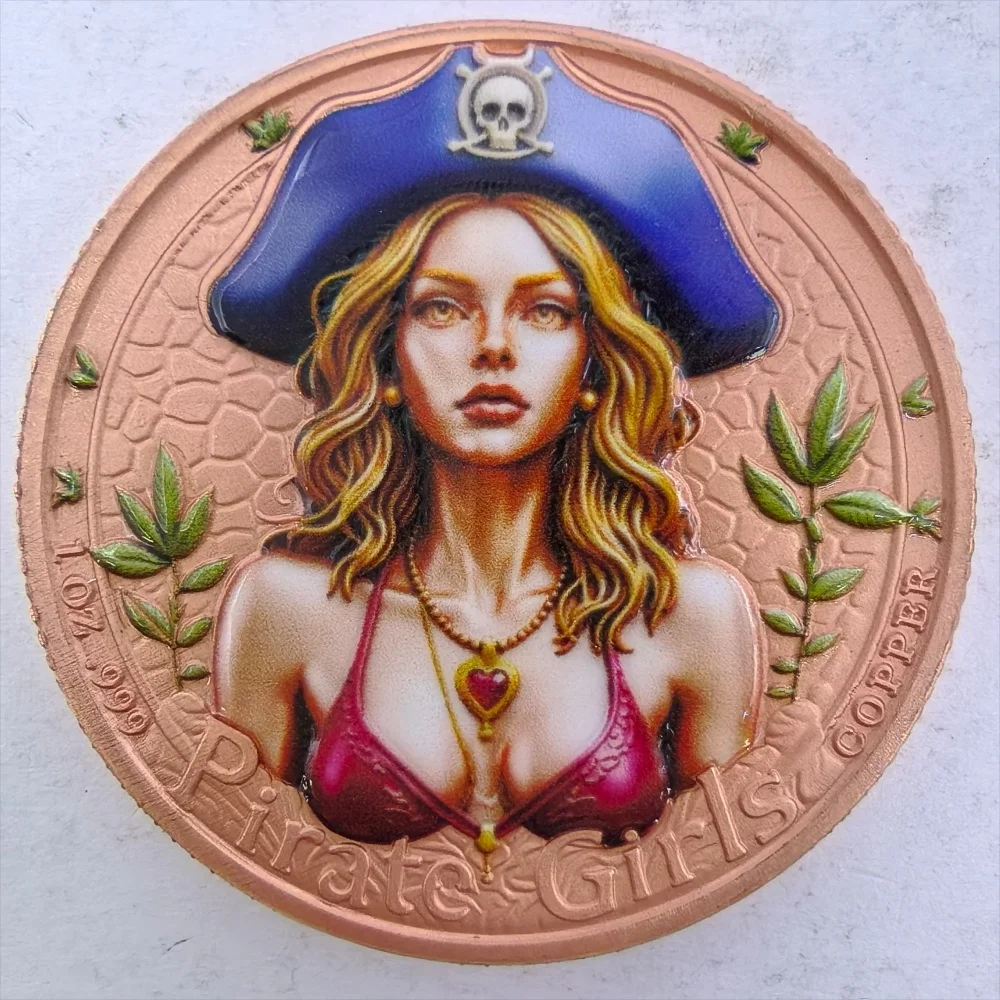 1oz .999 Fine Copper Round Extraterrestrial Visit Cyborg Alien Mech Monster Lava Planet Apocalypse Colorized Sci-Fi Collectible