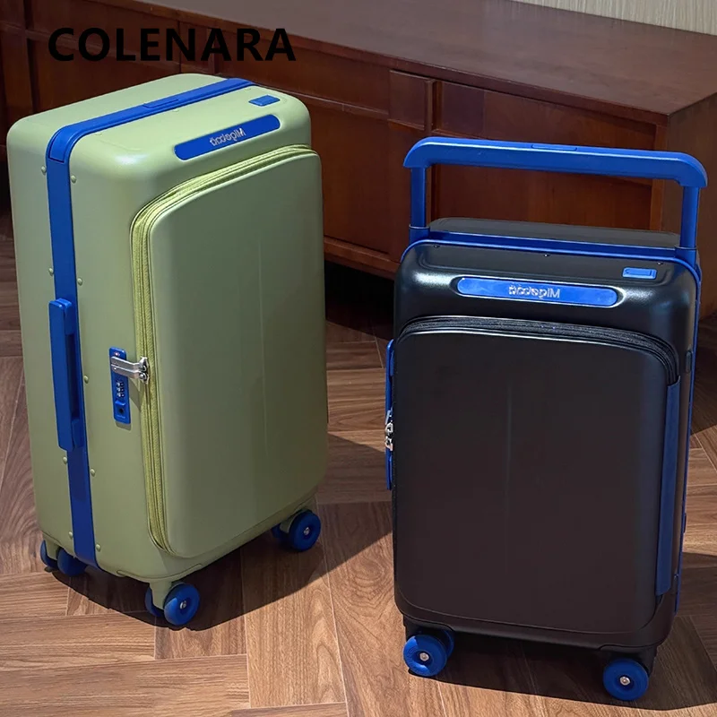 

COLENARA Zipper Suitcase ABS+PC Boarding Box 20"25 Inch Large Capacity Cart Case Cart Style Travel Bag Universal Wheel Luggage