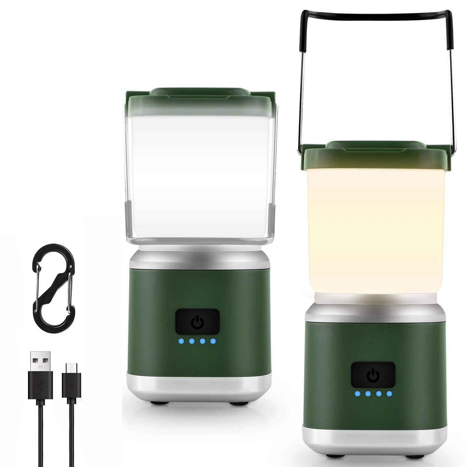 Mini LED Camping Lantern, Camping Lantern Rechargeable, Camping Essentials Emergency Lights for Power Outages, 4 Modes