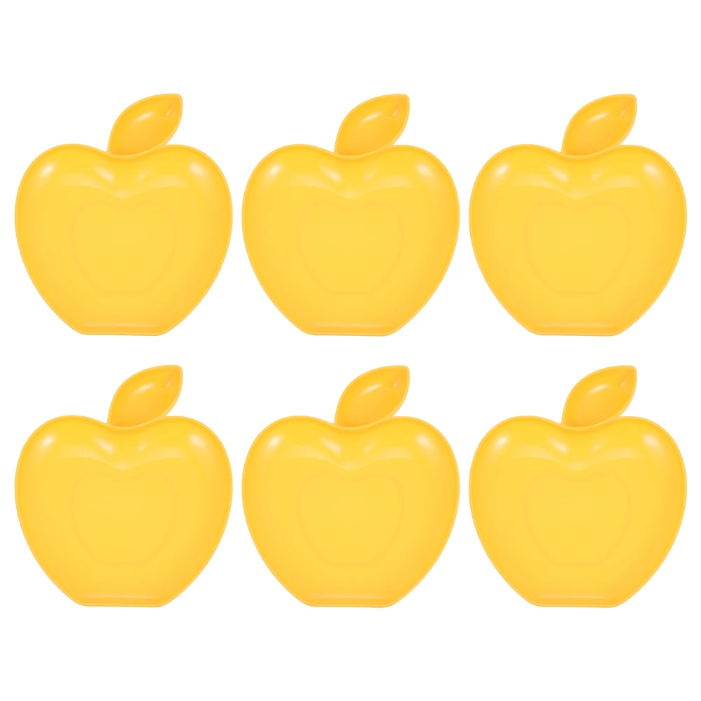 

6Pcs Dumpling Plates Creative Apple-Shaped Snack Dish Multipurpose Food Serving Plate for Home Restaurant Cafe Fruit Dessert
