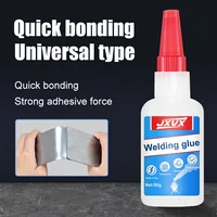 JXVX 50g High Strength Oil-Based Glue for Welding - Universal Oil-Based Welding Glue for Instant Adhesives for Resin, Ceramics, Metal, Glass, Plastic, Wood, Including Dispensers. 2