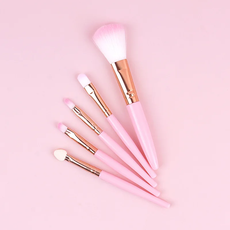 5pcs/set Beginners Makeup Brush Kit Make Up Brushes Tools Concealer Blush Eyeshadow Brush Lip Brush Delicate Soft Beauty Tool