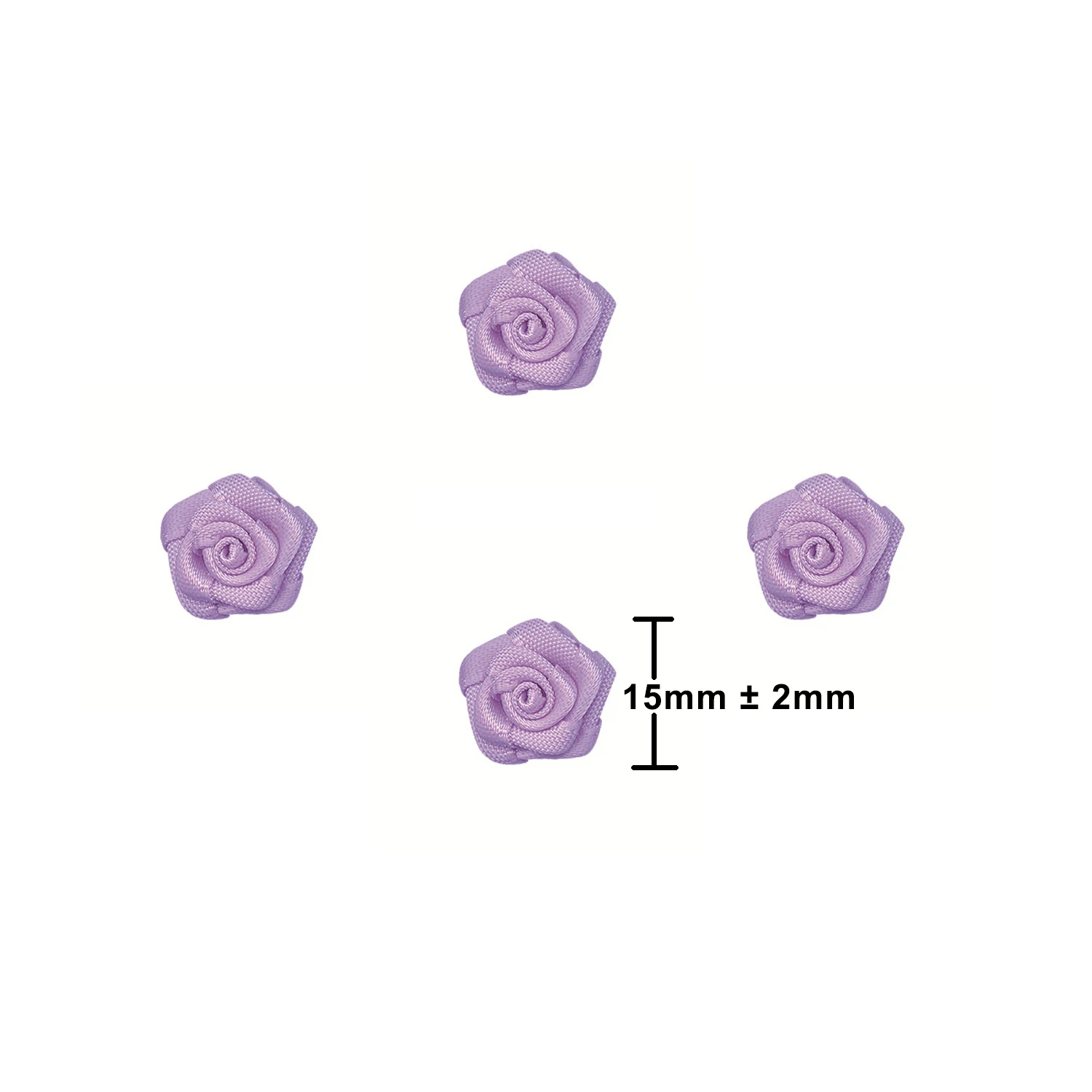 15MM Mini Satin Ribbon Roses Mini Fabric Flowers Crafts Small Rosettes Mini Flower DIY Sewing Crafts Appliques Gift Decoration